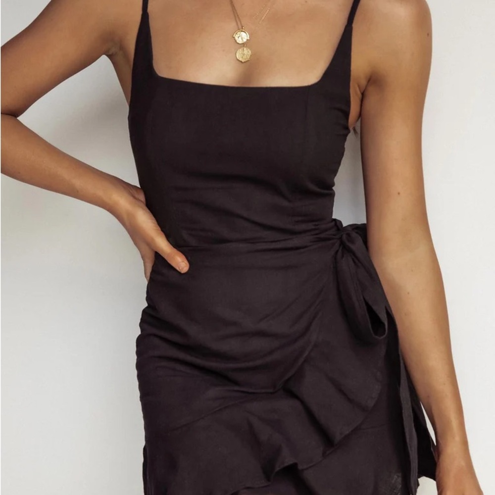 Elegant Black Wrap Dress